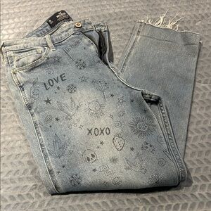 Hollister Light Blue Patterned Jeans